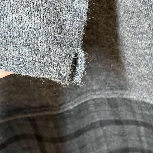 Poetry Grey alpaca Sweater dress with woven plaid trim Womens Sz S - Picture 6 of 7